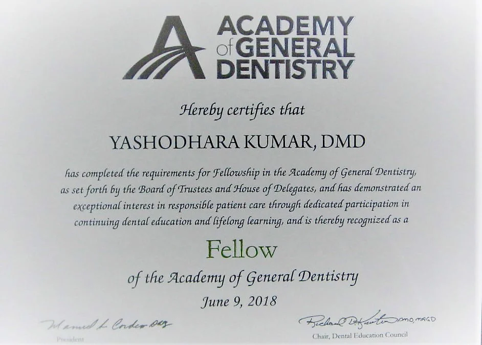 Yashodhara Kumar, DMD, FAGD Picture 7